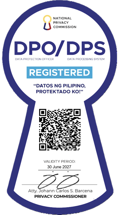 NPC-registered Data Protection Officer and Data Processing System seal